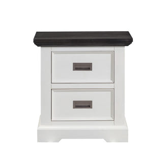 HAMPTON HAMPTON KING BEDROOM SUITE 4 PCE - WHITE/DARK TIMBER