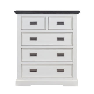 HAMPTON HAMPTON QUEEN BEDROOM SUITE 4 PCE - WHITE/DARK TIMBR