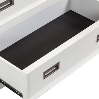 HAMPTON HAMPTON TALLBOY - 5 DRAWER - WHITE/DARK TIMBER