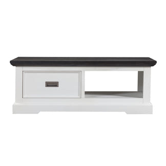 HAMPTON HAMPTON COFFEE TABLE - 1200X700 - WHITE/DARK TIMBER