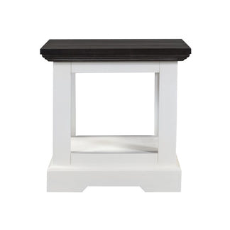 HAMPTON HAMPTON LAMP TABLE - 500X500 - WHITE/DARK TIMBER