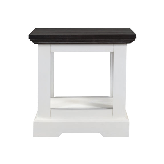 HAMPTON HAMPTON LAMP TABLE - 500X500 - WHITE/DARK TIMBER