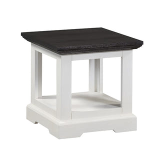 HAMPTON HAMPTON LAMP TABLE - 500X500 - WHITE/DARK TIMBER