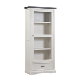 HAMPTON HAMPTON DISPLAY CABINET -  4 SHELF 1 DRAWER - WHITE/DARK TI