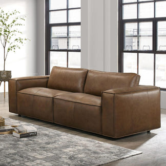 HAVANA HAVANA TAN - LEATHER - 2 + 3 SEAT SOFA PAIR