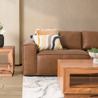 HAVANA HAVANA TAN - LEATHER - 2 + 3 SEAT SOFA PAIR