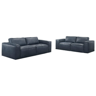 HAVANA HAVANA BLUE - LEATHER - 2 + 3 SEAT SOFA PAIR