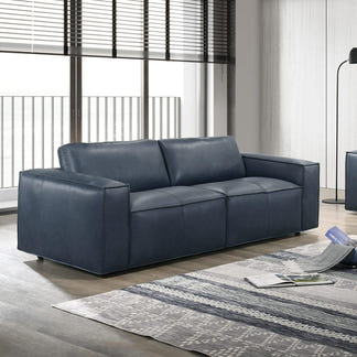 HAVANA HAVANA BLUE - LEATHER - 2 + 3 SEAT SOFA PAIR