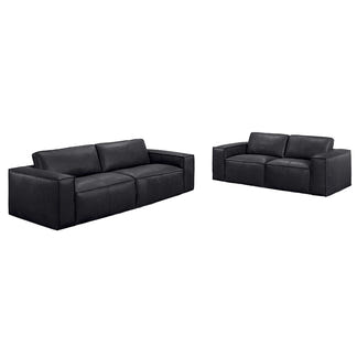 HAVANA HAVANA BLACK - LEATHER - 2 + 3 SEAT SOFA PAIR