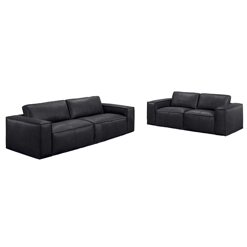 HAVANA HAVANA BLACK - LEATHER - 2 + 3 SEAT SOFA PAIR
