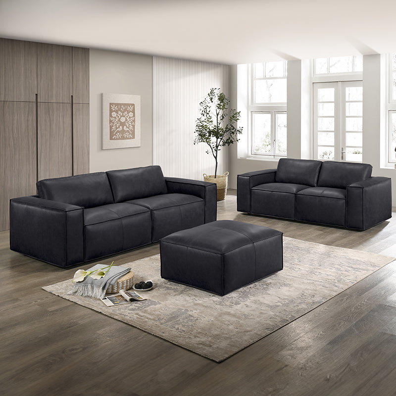 HAVANA HAVANA BLACK - LEATHER - 2 + 3 SEAT SOFA PAIR