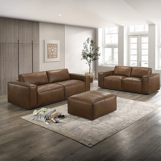 HAVANA HAVANA TAN - LEATHER - OTTOMAN