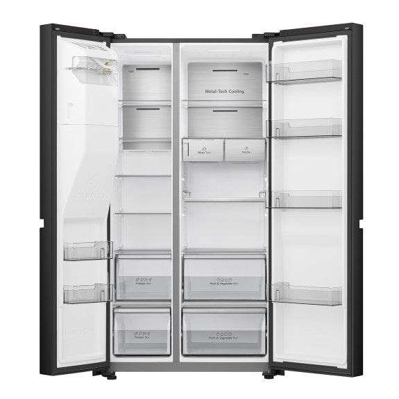Hisense 632 Litre Side by Side Refrigerator - Black