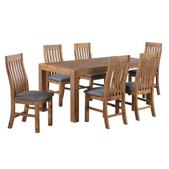 HUGO HUGO DINING SET 7 PCE 1800 - RUSTIC PINE