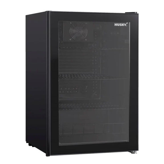 HUSKY GLASS DOOR UNDERCOUNTER BAR FRIDGE 130L