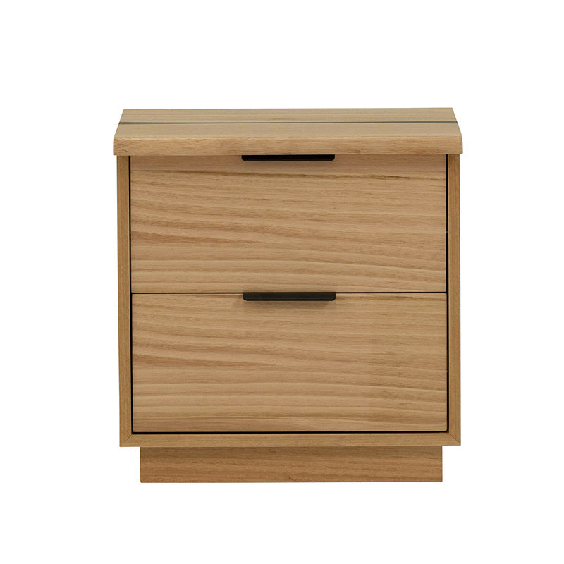 KAITLYN KAITLYN BEDSIDE TABLE - 2 DRAWER - MOUNTAIN ASH/LIVE EDGE