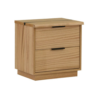 KAITLYN KAITLYN BEDSIDE TABLE - 2 DRAWER - MOUNTAIN ASH/LIVE EDGE