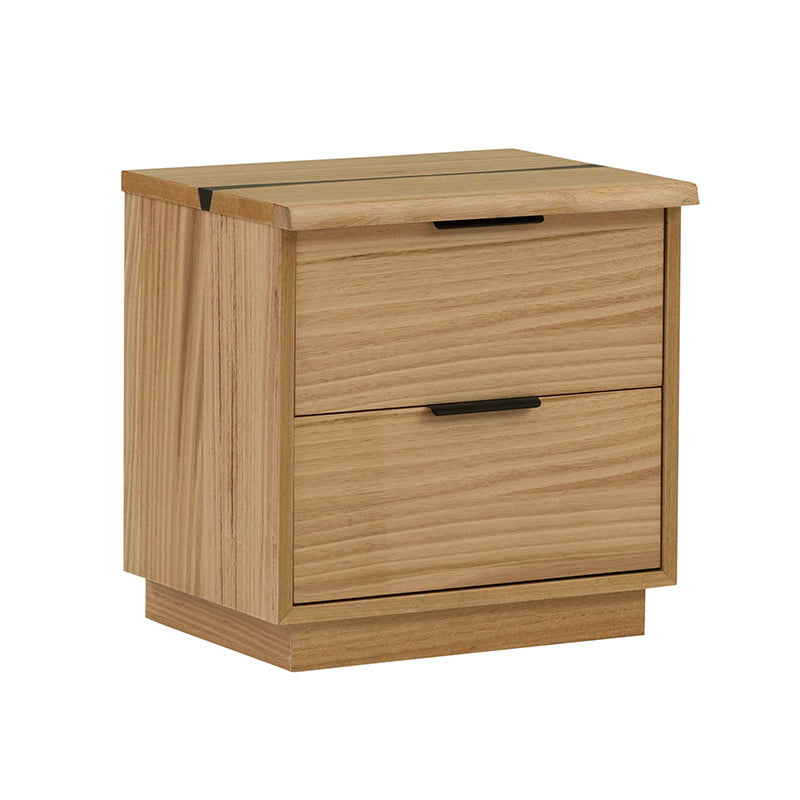 KAITLYN KAITLYN BEDSIDE TABLE - 2 DRAWER - MOUNTAIN ASH/LIVE EDGE
