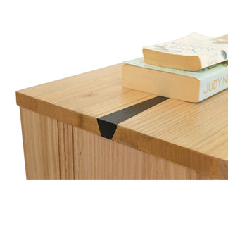 KAITLYN KAITLYN BEDSIDE TABLE - 2 DRAWER - MOUNTAIN ASH/LIVE EDGE
