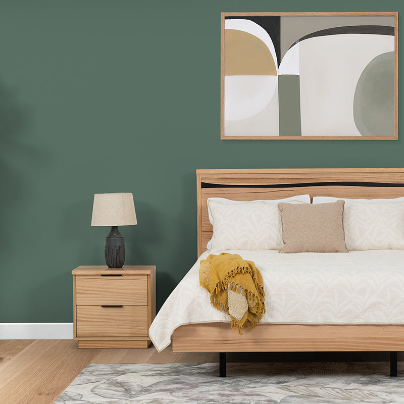 KAITLYN KAITLYN BEDSIDE TABLE - 2 DRAWER - MOUNTAIN ASH/LIVE EDGE