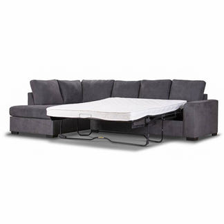 Kristie 3 Seater Sofa Bed with Chaise - Dark Grey