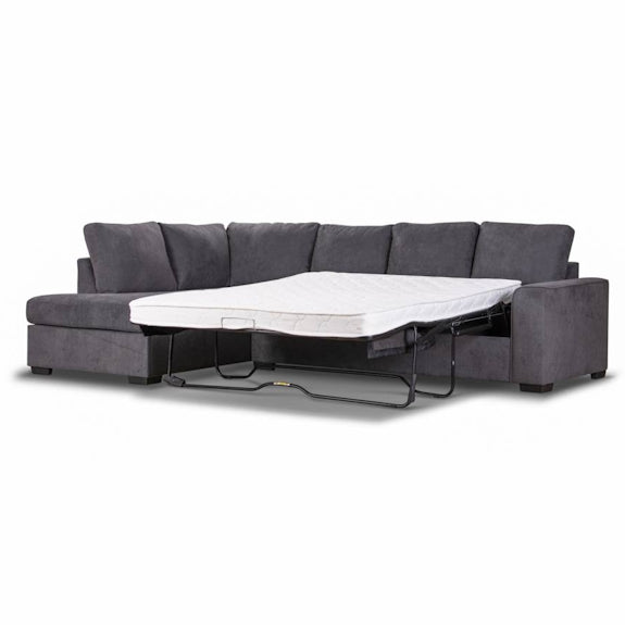 Kristie 3 Seater Sofa Bed with Chaise - Dark Grey
