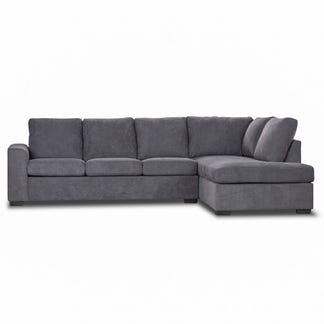 Kristie 3 Seater Sofa Bed with Chaise - Dark Grey