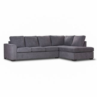 Kristie 3 Seater Sofa Bed with Chaise - Dark Grey