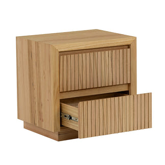 MADELINE MADELINE BEDSIDE TABLE - 2 DRAWER - MOUNTAIN ASH NATURAL