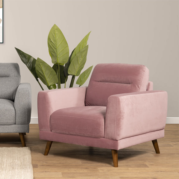 Marlow Single Seater Fabric Armchair - Blush