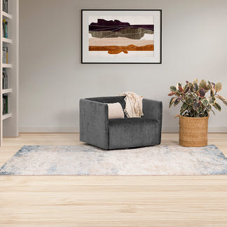 MARTINA MARTINA SMOKED PEARL - AURA FABRIC - SWIVEL CHAIR
