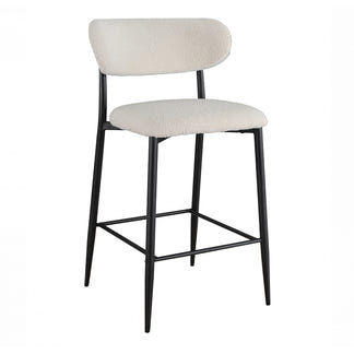 NAPLES NAPLES BAR STOOL - OFF WHITE BOUCLE