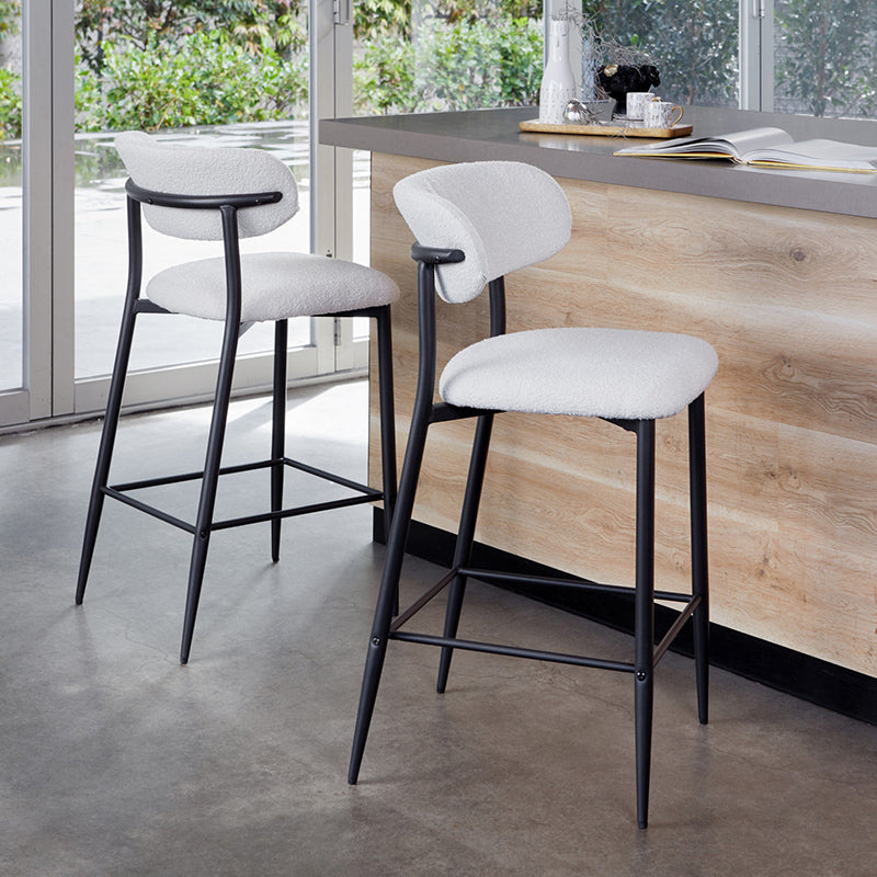 NAPLES NAPLES BAR STOOL - OFF WHITE BOUCLE