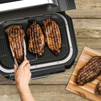 NINJA WOODFIRE ELECT BBQ GRILL & SMOKER - SMART PROBE BLK/COOL GY