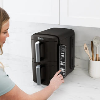 NINJA STACKED AIR FRYER - BLACK/SATIN SILVER 7.5L
