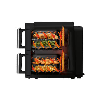 NINJA DOUBLESTACK XL 2 DRAWER AIR FRYER - BLACK/SATIN SILVER 9.5L