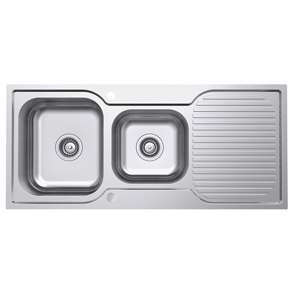 Norj 1 & 3/4 Bowl Top Mount Sink with Drainer - Stainless Steel