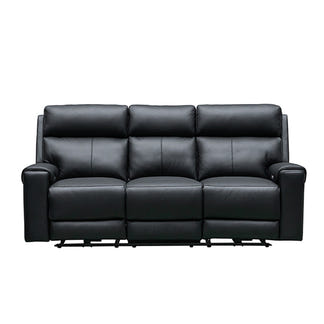 OLIVIA OLIVIA BLACK - LEATHER - 3 PCE LOUNGE SUITE 3ERER+ER+ER