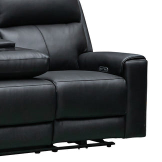 OLIVIA OLIVIA BLACK - LEATHER - 3 PCE LOUNGE SUITE 3ERER+ER+ER