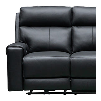 OLIVIA OLIVIA BLACK - LEATHER - 3 PCE LOUNGE SUITE 3ERER+ER+ER