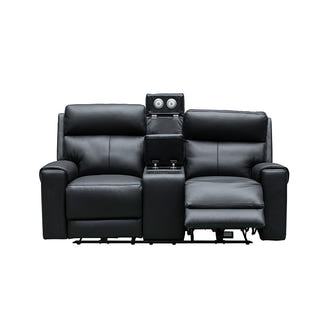 OLIVIA OLIVIA BLACK - LEATHER - 3 PCE LOUNGE SUITE 2ERER+ER+ER