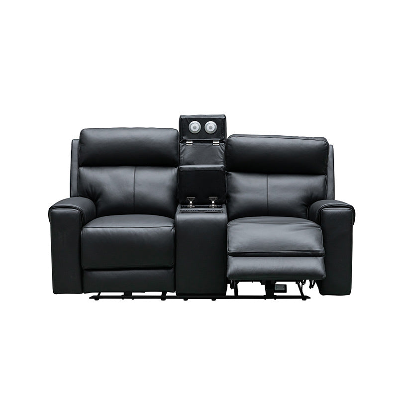 OLIVIA OLIVIA BLACK - LEATHER - 3 PCE LOUNGE SUITE 2ERER+ER+ER