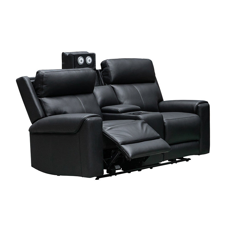 OLIVIA OLIVIA BLACK - LEATHER - 3 PCE LOUNGE SUITE 2ERER+ER+ER