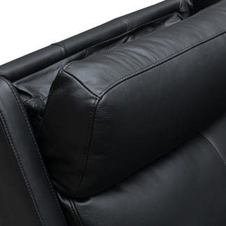 OLIVIA OLIVIA BLACK - LEATHER - 3 PCE LOUNGE SUITE 2ERER+ER+ER