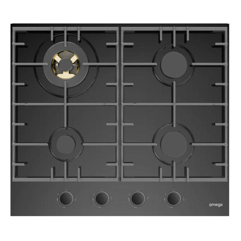 OMEGA GAS ON GLASS COOKTOP WITH WOK BURNER 60CM