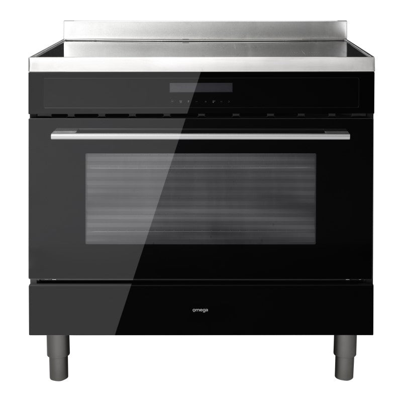 OMEGA INDUCTION FREE STANDING COOKER BLACK 90CM