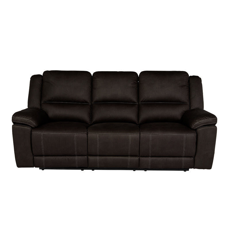 Oregon 3 Seater Recliner Fabric Sofa - Jet