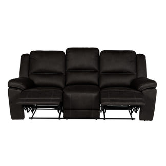 Oregon 3 Seater Recliner Fabric Sofa - Jet