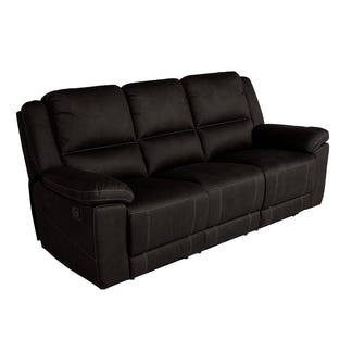 Oregon 3 Seater Recliner Fabric Sofa - Jet