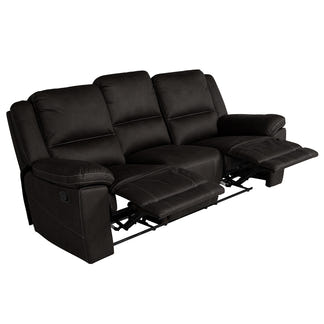 Oregon 3 Seater Recliner Fabric Sofa - Jet